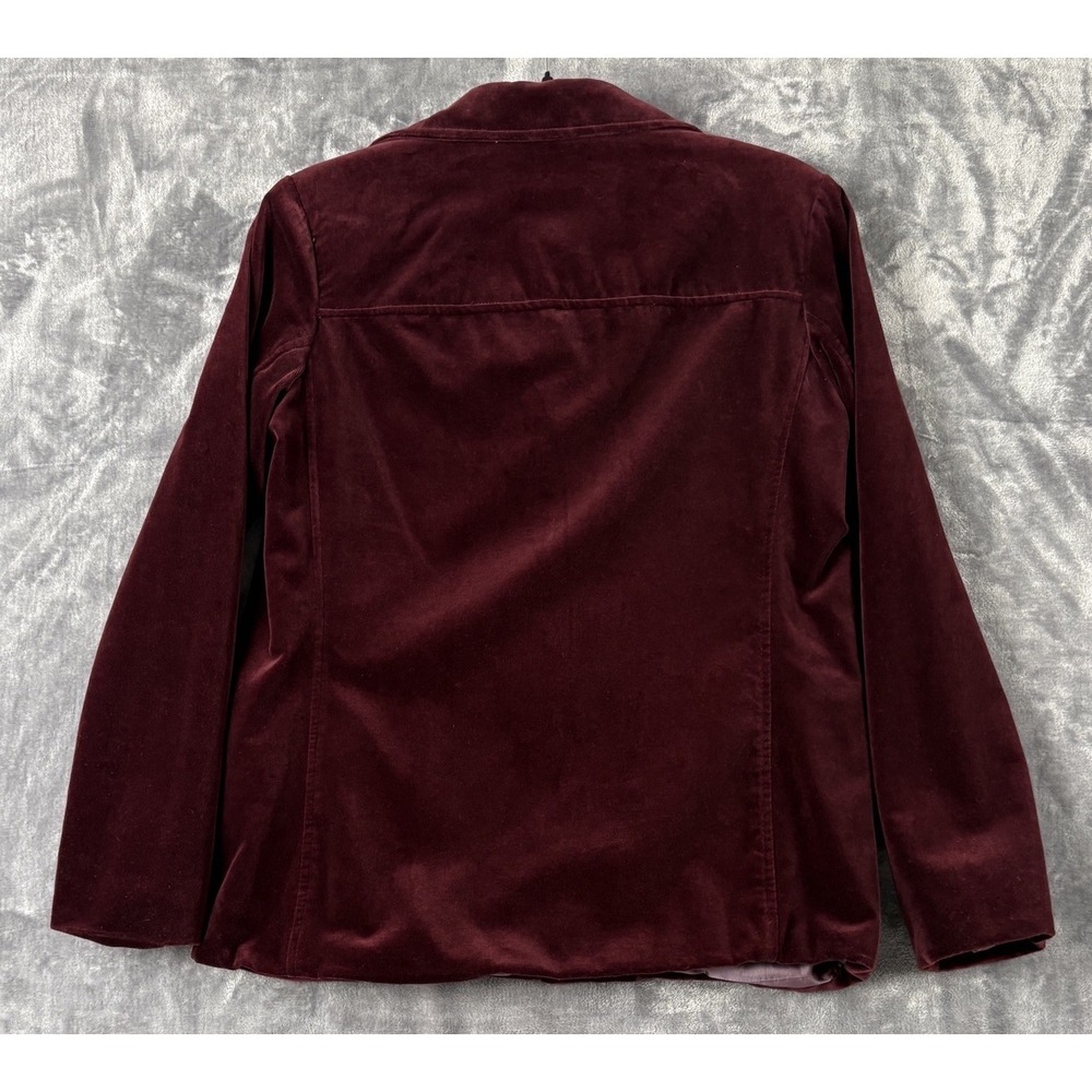 Vintage GAP Blazer Women M Velvet Burgandy/Maroon‎ Classic Y2K Evening Office - Picture 5 of 11